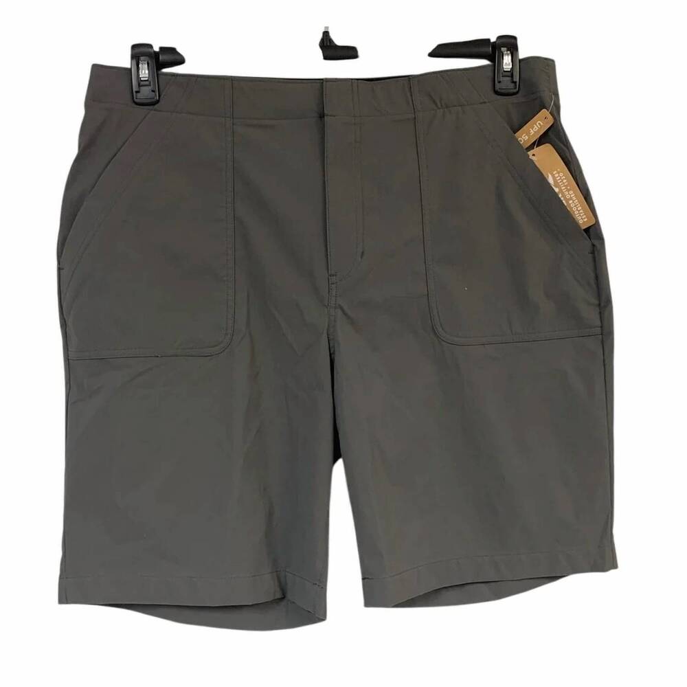 NEW EDDIE BAUER women's horizon bermuda shorts - big and tall in dark smoke gray